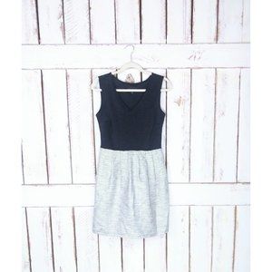 Vintage 90s black and silver sleeveless knee length fitted cocktail dress - 8